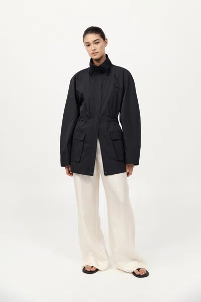 St Agni Paper Taffeta Parka In Black