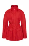 St Agni Paper Taffeta Parka In Red