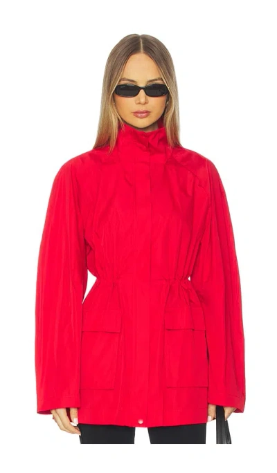 St Agni Paper Taffeta Parka In Red