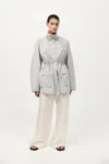 St Agni Paper Taffeta Parka In Silver
