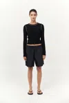 St Agni Paper Taffeta Short In Black