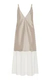 St Agni St. Agni Paper Taffeta Silk Cotton Dress In Multi