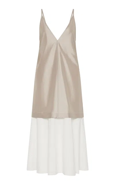 St Agni St. Agni Paper Taffeta Silk Cotton Dress In Multi