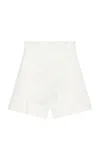 St Agni Paperbag-waist Cotton Shorts In Off-white