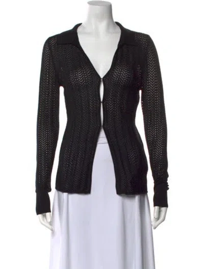 Pre-owned St Agni Patterned V-neck Sweater In Black