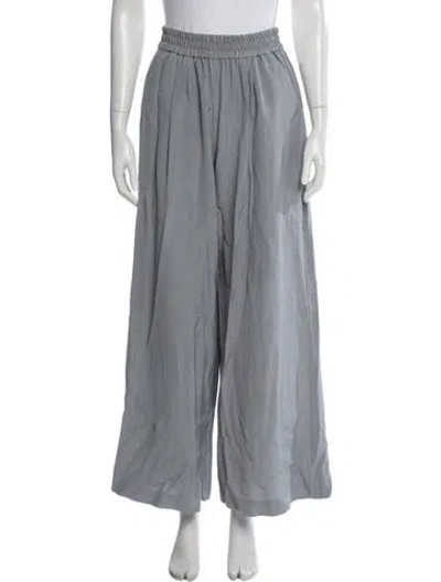Pre-owned St Agni Patterned Wide Leg Pants In Grey