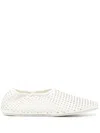 St Agni Perforated Leather Ballet Flats In White