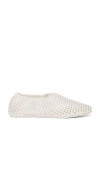 St Agni Perforated Leather Ballet Flats In Cream