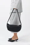 St Agni Perforated Crescent Bag In Black