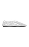 St Agni Perforated Leather Ballet Flats In Silver