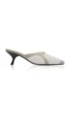 St Agni Perforated Leather Mules In White