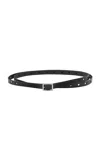 St Agni Perforated Leather Slim Belt In Brown