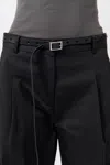 St Agni Perforated Slim Belt In Black