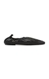 St Agni Perforated Square Toe Flat In Black