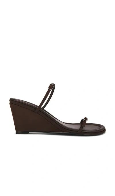St Agni Brown Petit Belt Detail Wedge Heeled Sandals
