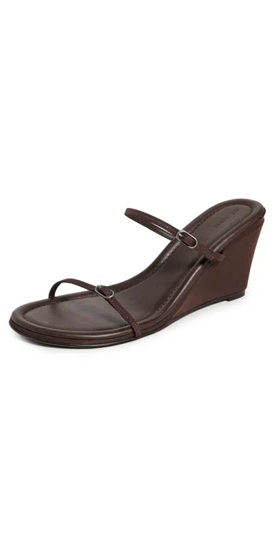 St Agni Brown Petit Belt Detail Wedge Heeled Sandals