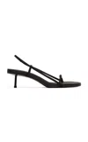 St Agni Petite Belt Leather Slingback Sandals In Black