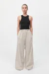 St Agni Petit Paperbag Waist Pants In Creme In Creme