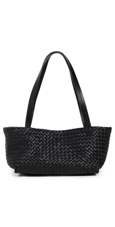 St Agni Petit Woven Trapeze Bag Black