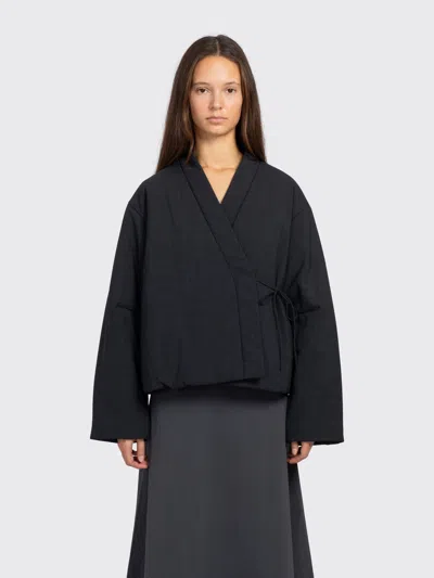 St Agni Pillow Wool Wrap Jacket In Black