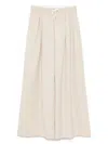 St Agni Pinstripe Wool Drawstring Pant In Neutrals