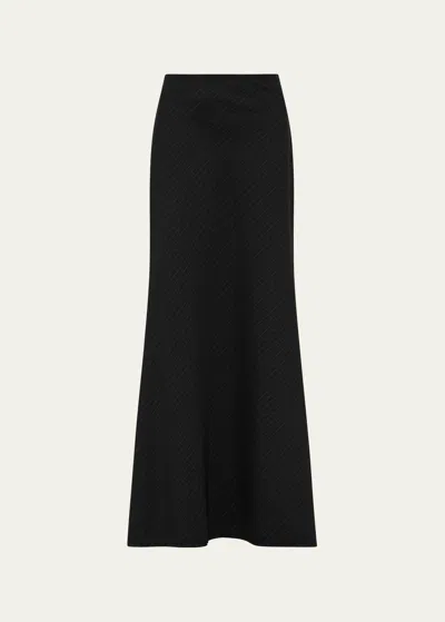 St Agni Pinstripe Maxi Skirt In Black