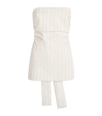 St Agni St. Agni Pinstripe Tie-detail Top In White