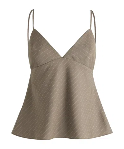 St Agni Pinstripe Vest In Brown