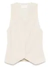 St Agni Pinstripe Vest In Neutrals