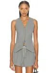 St Agni Pinstripe Wool Vest In Gray