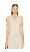 St Agni Pinstriped Wool-blend Twill Vest In Latte