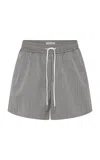 St Agni Pinstriped Wool-blend Shorts In Grey