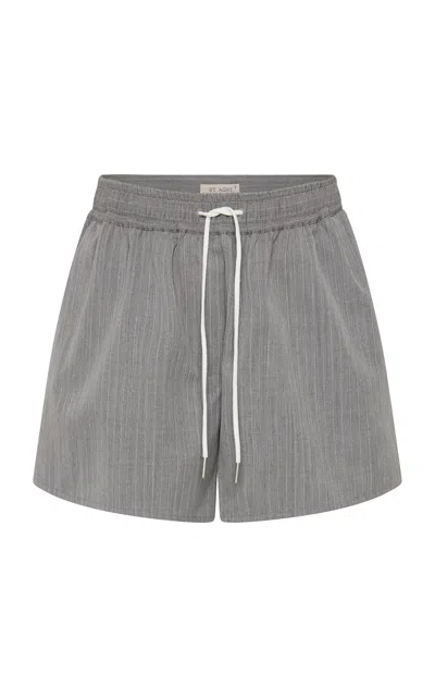 St Agni Pinstriped Wool-blend Shorts In Grey