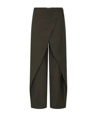 St Agni Piping Drawstring Casual Pants In Gray