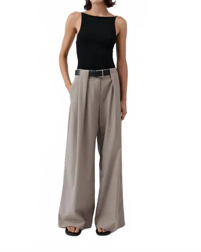 St Agni Pleat Loop Pants In Mousse In Brown