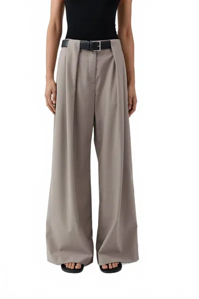 St Agni Pleat Loop Pants In Mousse In Gray