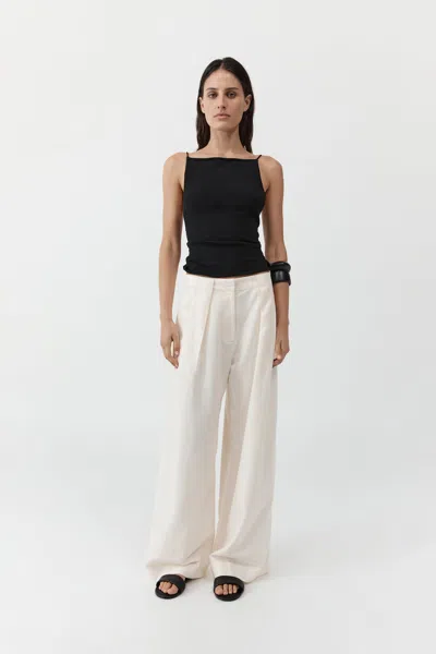 St Agni Pleat Loop Pants In White