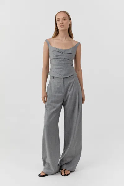 St Agni Pleat Slouch Pants In Animal Print