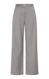 St Agni St. Agni Pleat Slouch Wool Tapered Leg Pants In Gray