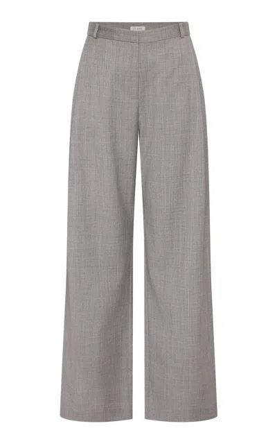 St Agni St. Agni Pleat Slouch Wool Tapered Leg Pants In Gray
