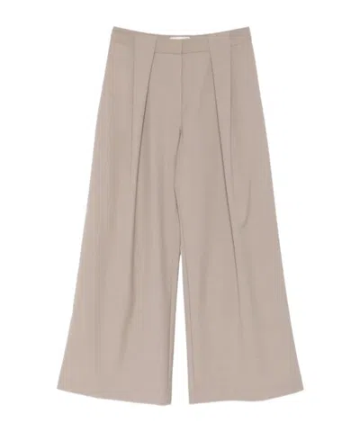 St Agni Pleat Trousers In Neutral