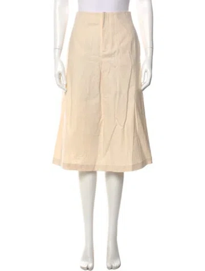 Pre-owned St Agni Pleated Accents Knee-length Skirt W/ Tags In Neutral
