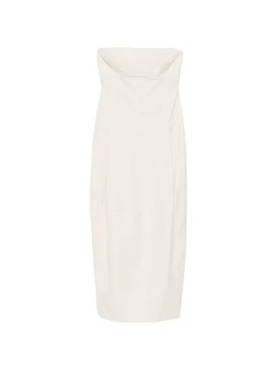 St Agni Pleated Cocoon Dress In Brown