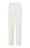 St Agni Pleated Wool-blend Suiting Straight-leg Pants In White