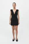 St Agni Plunge Mini Dress In Black