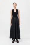 St Agni Plunge Neck Dress In Black