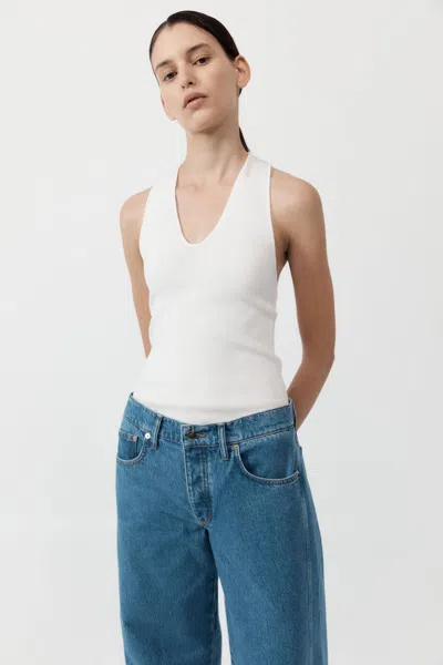 ST AGNI PLUNGE NECK KNIT TOP