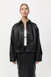 St Agni Cocoon Leather Jacket In Black