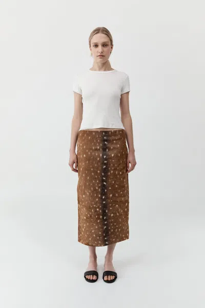 St Agni Pre-order: Fawn Pencil Skirt In Brown