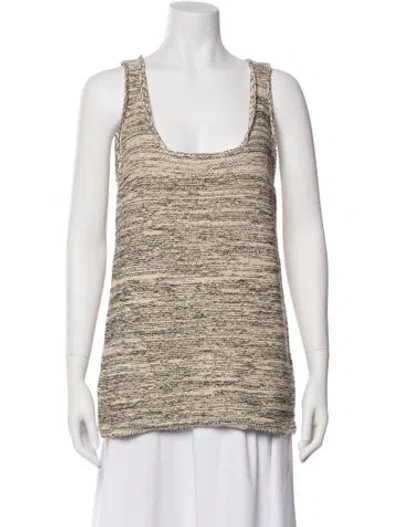 Pre-owned St Agni Printed Scoop Neck Top In Multi